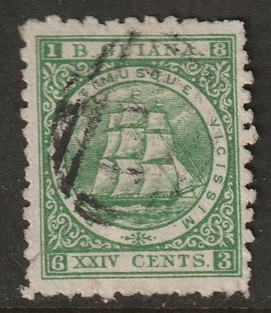 British Guiana 1866 Sc 68a used green