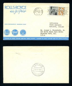 # C58 First Flight cover Icelandic Airlines with insert NY - Iceland - 5-28-1964