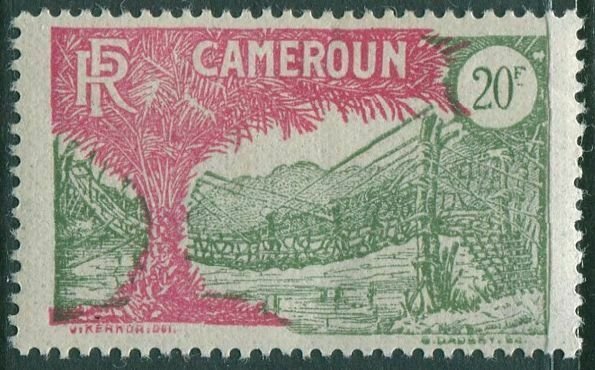 Cameroun 1925 SG104 20f green and red Liana Suspension Bridge MLH