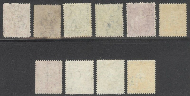 Trinidad 1863 1d-1s Perf 12.5&14 Wmk CC SG 69-78 Scott 48-61 VFU Cat £58($76)