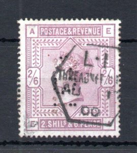 QUEEN VICTORIA 2/6 USED WITH 'CBI' PERFIN