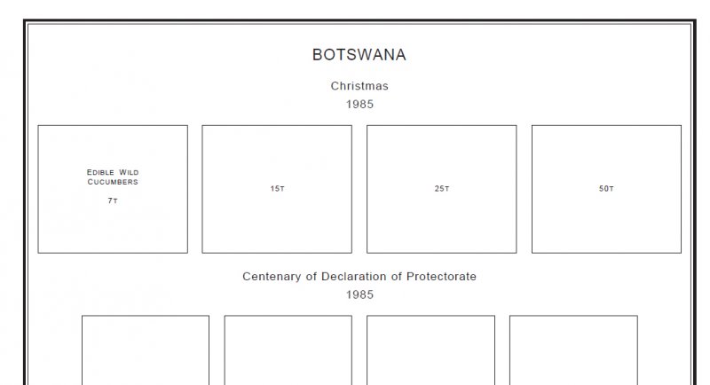 BOTSWANA STAMP ALBUM PAGES 1966-2009 (126 PDF digital pages)