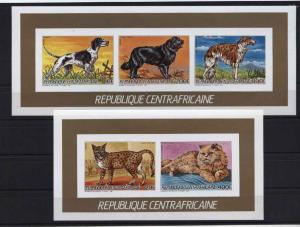 Central Africa Cats/Dogs 2v Collective sheets imp. MNH