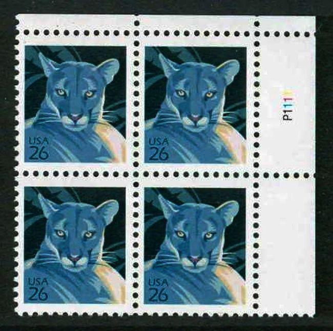 2007  Florida Panther  26c  Sc 4137  MNH  plate block of 4 Typical