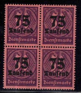 Germany Scott o34 MNH** Official Surcharged block of 4.