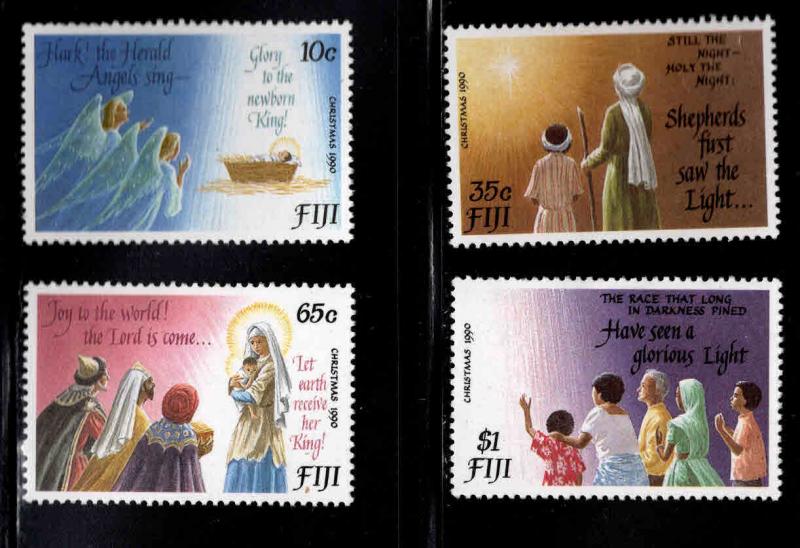 FIJI Scott 633-636 MH* 1990 Christmas carol set