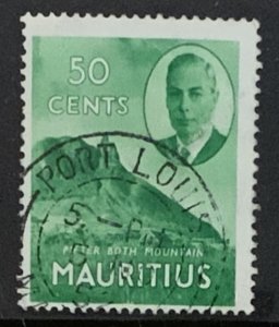 MAURITIUS GVI 1950 50cents  SG286  FINE USED