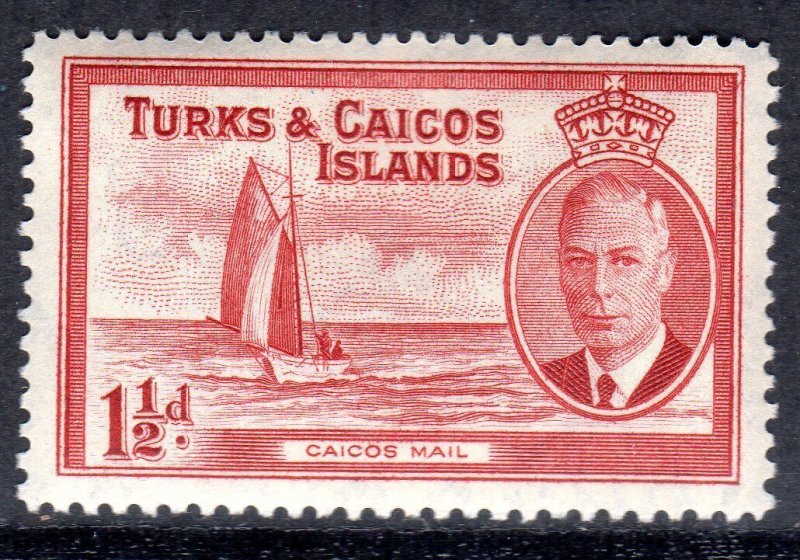 TURKS & CAICOS-,,,1950- ...SG 223 .. 1 1/2d -  Lightly Hinged -   