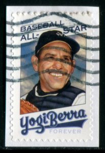 5608 US (55c) Yogi Berra SA, used on paper