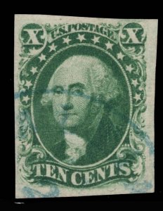 MOMEN: US STAMPS #15 IMPERF USED VF/XF LOT #87380*