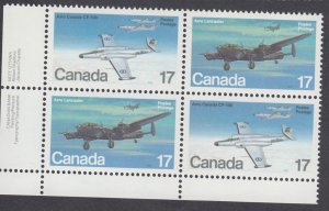 Canada - #874a Military Aircraft Plate Block - MNH