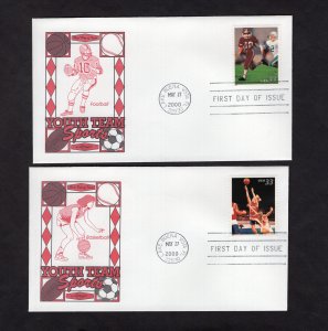 3399-3402 Youth Team Sports, set/4 FDC Artmaster