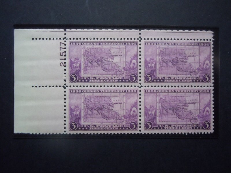 #783 3c Oregon Territory Plate Block #21577 UL MNH OG VF Includes New Mount #2