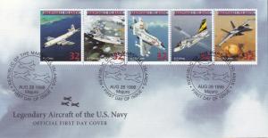 Marshall Islands 1998 Legendary Aircraft  US Navy (25) 5 First Day Covers VF+