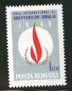 ROMANIA Scott 2007 MNH** Human Rights Flame stamp 1968