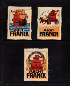 German Advertising Stamps - Aecht Franck Lot of 3