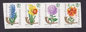 Hungary  #B230-B233a  MNH  1963  stamp day  flowers strip if 4  Imperf.