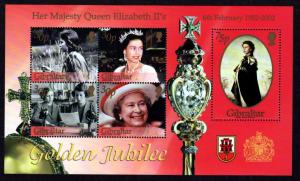 Gibraltar 2002  # 900a Mint NH S/S Golden Jubilee