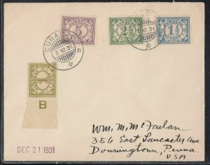 Curacao - Dec 7, 1931 on Cunard Cover to States