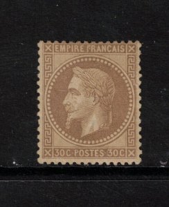 France #34 (Yvert #30h) Mint Fine Lined Background Variety **With Certificate**