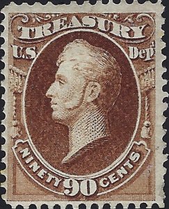 US Scott #O82 MNH OG XF 90 Cent 1873 Official Treasury Stamp CV 500.00