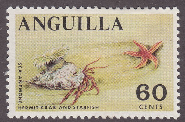 Anguilla 28 Hermit Crab & Starfish 1968