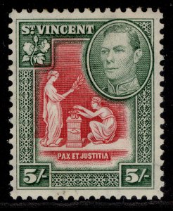 ST. VINCENT GVI SG158, 5s scarlet & deep-green, M MINT. Cat £20.