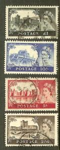 GB, Scott #'s 309-312, Queen Elizabeth Castle Issue, Used