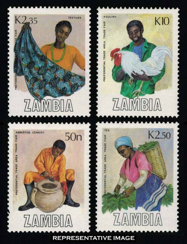 Zambia Scott 444-447 Mint never hinged.