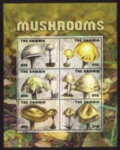 Gambia Sc# 3220 MNH Mushrooms (M/S)