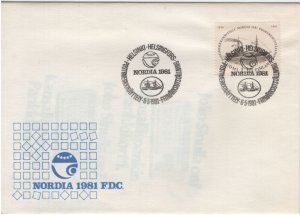 Finland 1981 FDC Sc 654 1.10m Mail Boat Furst Menschikoff 1836 Nordia 81