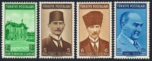 Turkey 833,835-836,839. Kemal Ataturk,death,1st Ann.1939.Residence in Ankara.