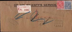 AUSTRALIA 1927 OHMS Reg OS Perfins : local Perth use - unclaimed etc......18244W