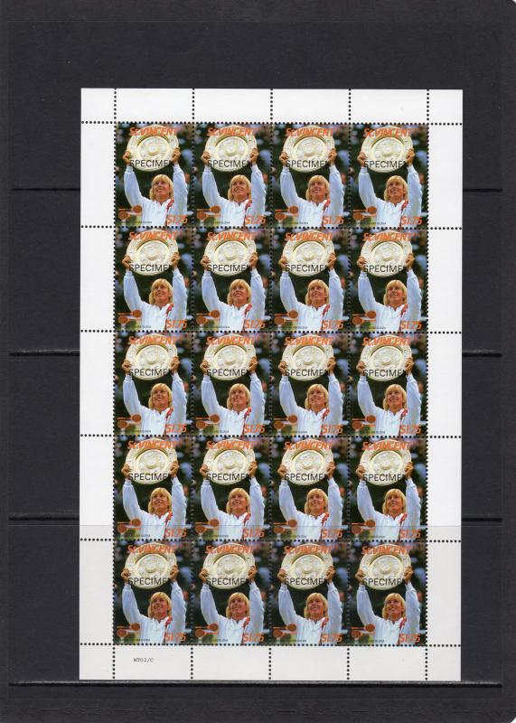 St.Vincent 1987 Sc#988/995 WIMBLEDON TENNIS CHAMPIONSHIPS 8 Sheetlets SPECIMEN