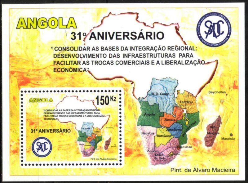 Angola 2011 Organisation SADC Maps S/S MNH