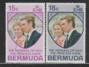 BERMUDA #302-303 1973 PRINCESS ANNE WEDDING MINT VF NH O.G bb