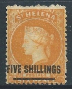 St. Helena #24 Mint No Gum 6p Queen Victoria Wmk. 1 - Surcharged Type A