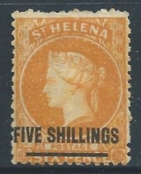 St. Helena #24 Mint No Gum 6p Queen Victoria Wmk. 1 - Surcharged Type A