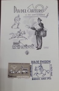 D)1962, ARGENTINA, FIRST DAY COVER, ISSUE, POSTMAN'S DAY, THE CLASSIC PO...