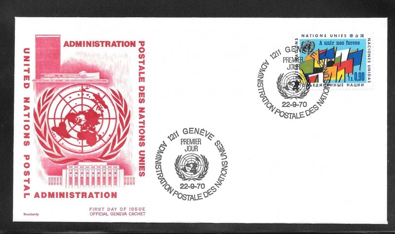 Just Fun Cover United Nations Geneva #10 FDC Bouchardy Cachet (my2400)