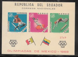 Ecuador #760G MNH Imperforate Souvenir Sheet (12971)