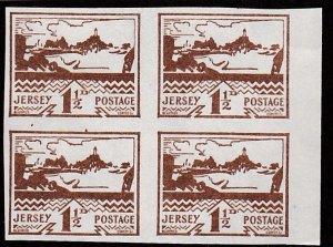 Jersey # N5 German Occupation, Reprint, Block of Four, Mint NH