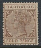 Barbados SG 98 SC# 65  Pale Brown MVLH    see scans and details