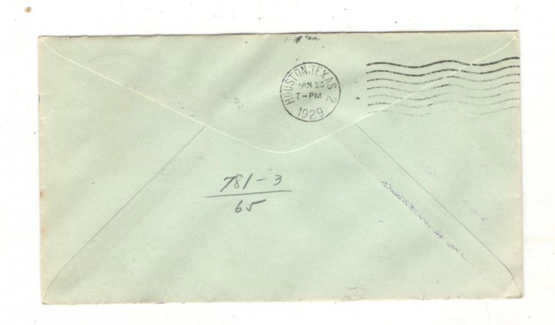 US FIRST FLIGHT COVER: 1929 BEAUMONT TX, CAM 29