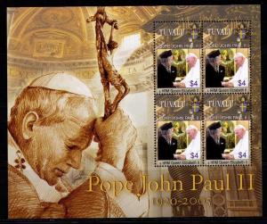 TUVALU Sc#971 MNH FVF SHTLT 4 Pope John Paul and II QE II