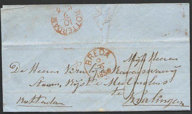 NETHERLANDS 1856 folded letter BREDA TO ROTTERDAM..........................49442