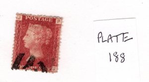 Great Britain 1858-79 Victoria Penny Red (Plate 188) [Used]