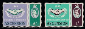 Ascension # 94-95, International Cooperation, Mint Hinged, 1/3  Cat.