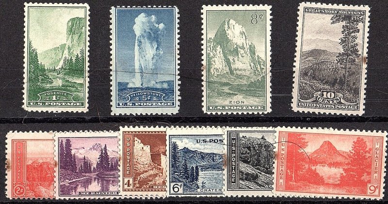 USA 1934 740-49 Cmplt unused stained set scv $10.85 less 80%=$2.15