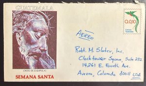 MI) CIRCA 1970, GUATEMALA, POSTAL STATIONERY, AIRMAIL, SENT TO COLORADO -